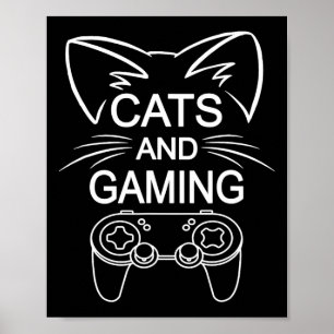 Poster Chats Et Jeu Amusant Amoureux des chats Joueur-Cad