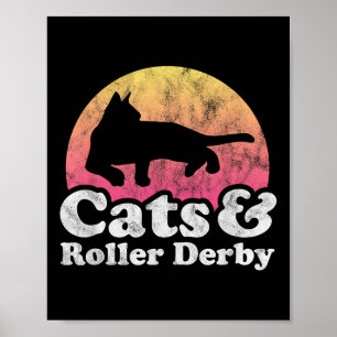 Poster Chats Et Roulettes Derby Mens Ou Femme Chat
