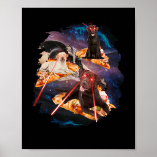 Poster Chats Laser Pizza Kitties