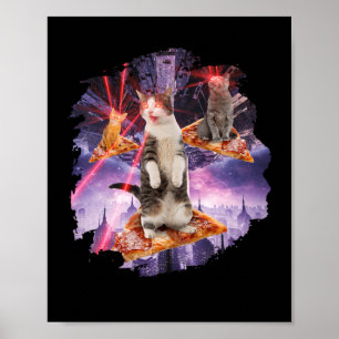 Poster Chats Laser Pizza Kitties