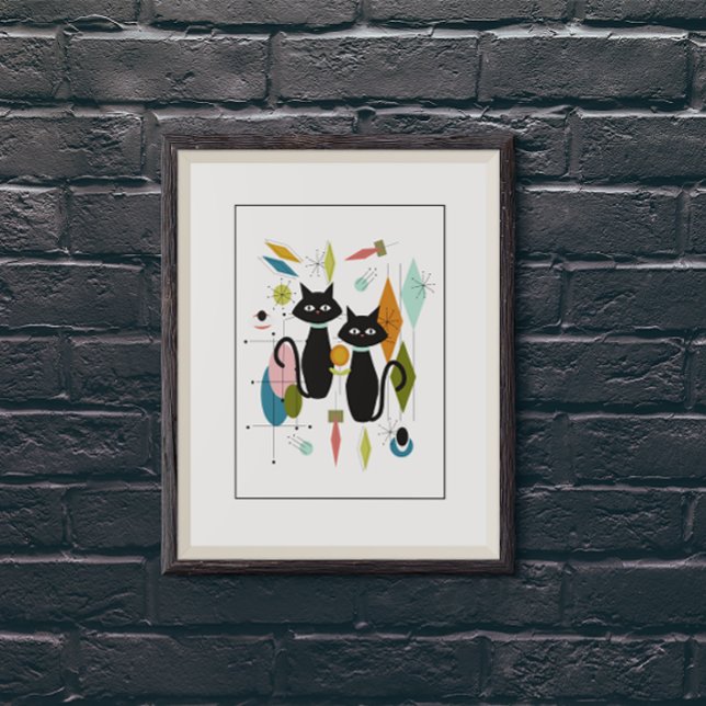 Poster Chats mignons Moderne du milieu du siècle (Créateur téléchargé)