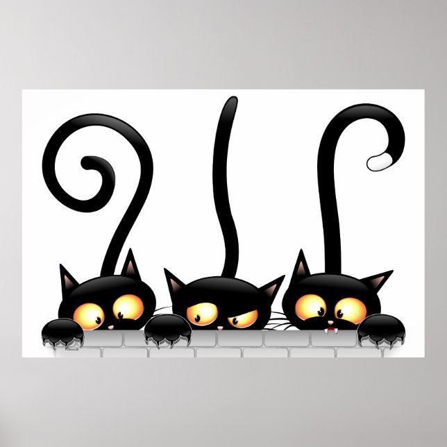 Poster Chats Naughty, Playful et drôle de personnages (Devant)