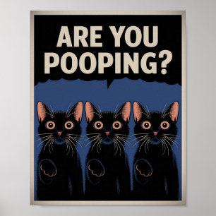 Poster Chats noirs drôles Êtes-vous en train de faire cac