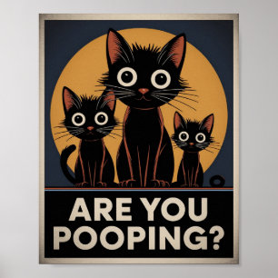 Poster Chats noirs drôles Êtes-vous en train de faire cac