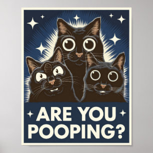 Poster Chats noirs drôles Êtes-vous en train de faire cac