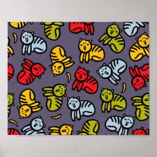 Poster Chats plus bananes