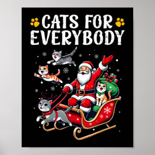 Poster Chats pour tous Noël Chat drôle