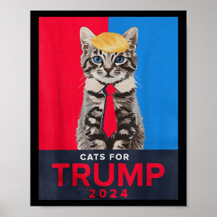 Poster Chats Pour Trump 2024 Drôle Tee Pour Vance Trump