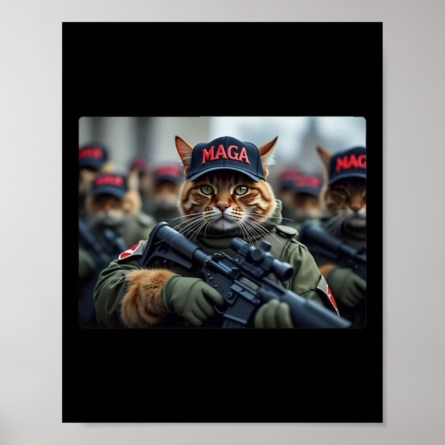Poster Chats pour Trump Mega Army Drapeau américain Patri (Devant)