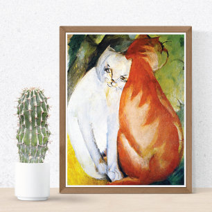 Poster Chats Red White Franz Marc