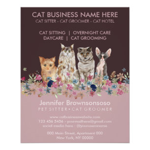 Poster Chats roses petits mignons