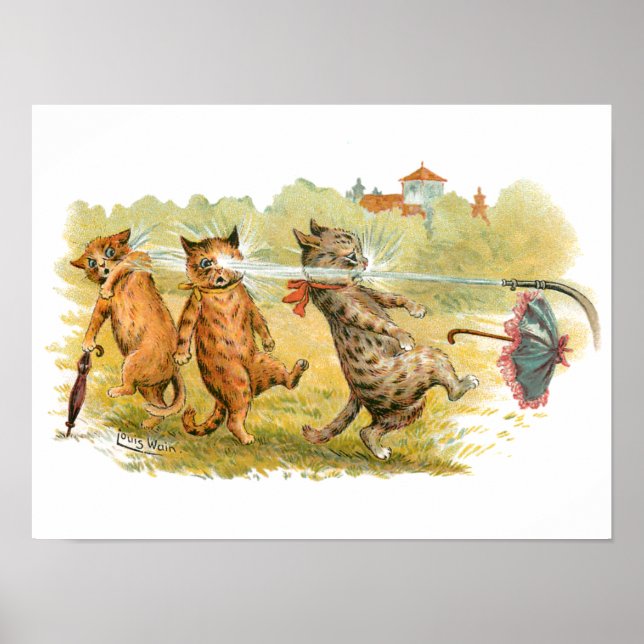 Poster Chats surpris Louis Wain (Devant)