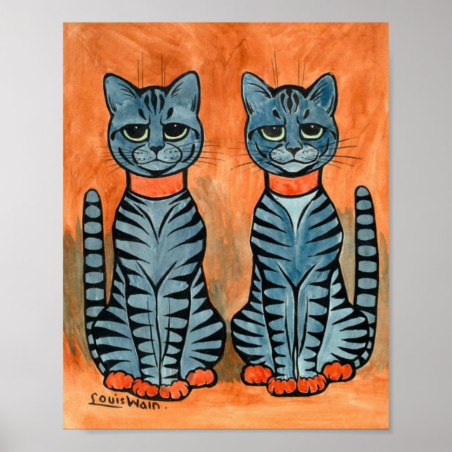Poster Chats Twin De Louis Wain (Devant)