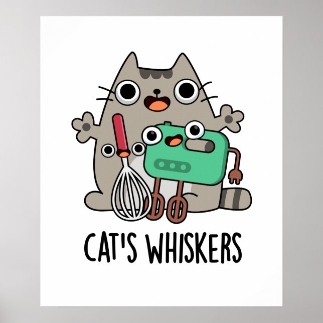 Poster Chat's Whiskers Funny Baking Pun (Devant)