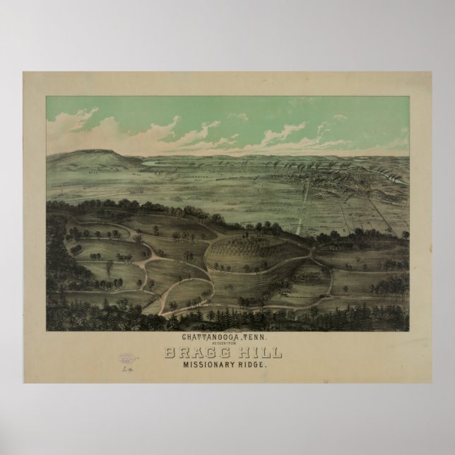 Poster Chattanooga, Tenn. vu de Bragg Hill (1886) (Devant)
