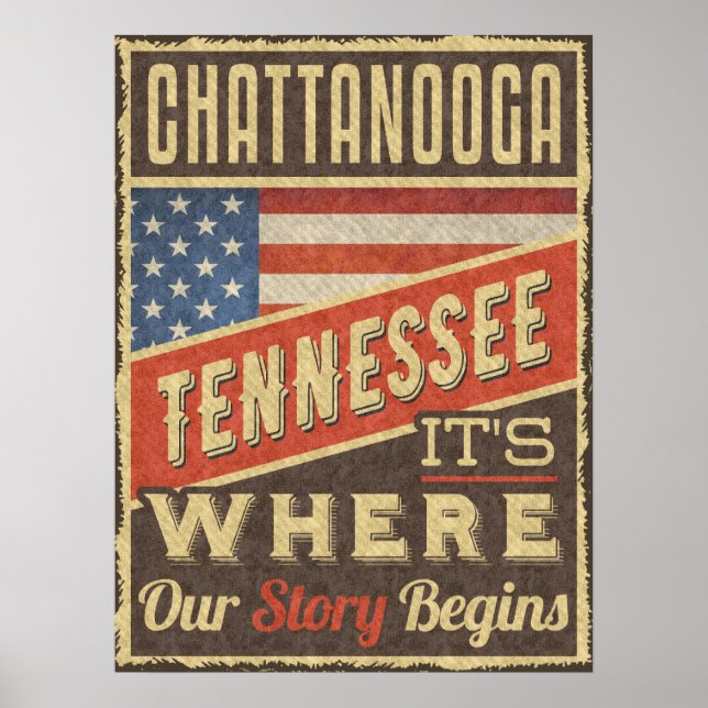 Poster Chattanooga Tennessee C'est là que commence notre  (Devant)