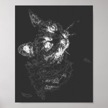 chatte esthétique abstraite fine ligne art moderne