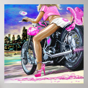 POSTER CHAUD BIKER CHIC