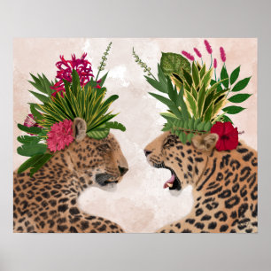 Poster Chaud House Leopards   Une paire