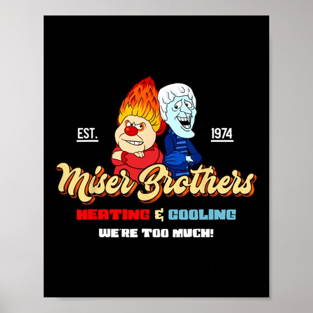 Poster Chauffage Et Refroidissement Frères Noël Rétro (Devant)