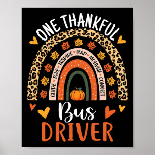 Poster Chauffeur d'autobus Thanksgiving Automne Bus D