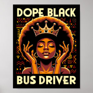 Poster Chauffeur de bus noir drogué afro-américain Melani