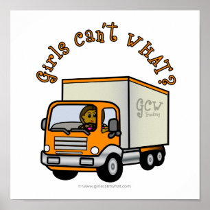 Poster Chauffeur de camion femme foncée