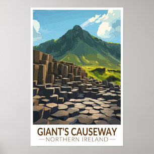 Poster Chaussée du Géant Illustration d'Irlande du Nord