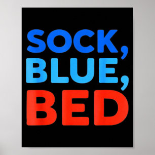 Poster Chaussette Lit Bleu Mème Drôle 
