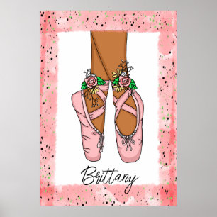 Poster Chaussons de ballet d’art mural pour filles person