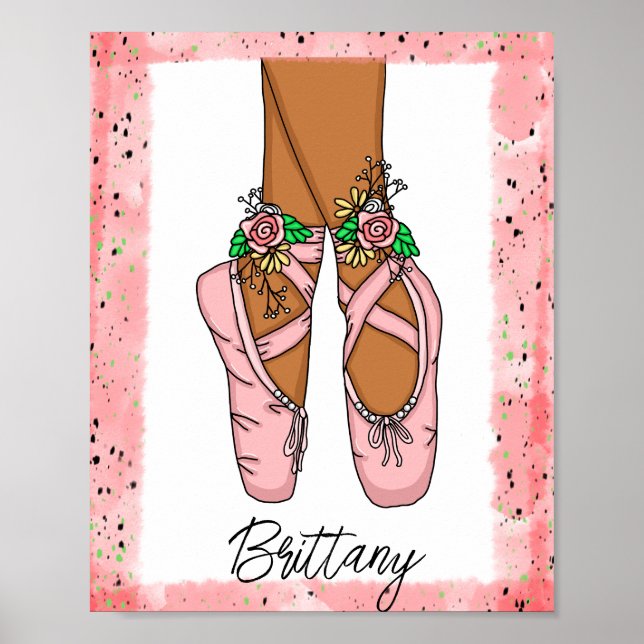Poster Chaussons de ballet d’art mural pour filles person (Devant)