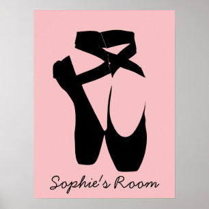 Poster Chaussure à pointe de ballon noir