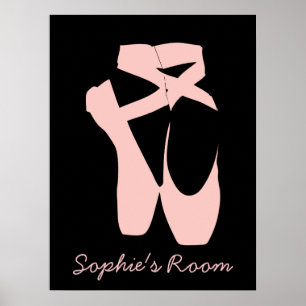 Poster Chaussure de ballet rose danseur de ballet