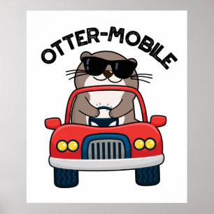 Poster Chaussure de voiture animal drôle Otter-mobile