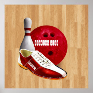 Poster Chaussure Et Épingle De Boule Avec Votre Nom Perso