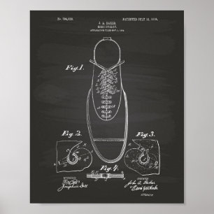Poster Chaussure Eyelet 1905 Patent Art Chalkboard