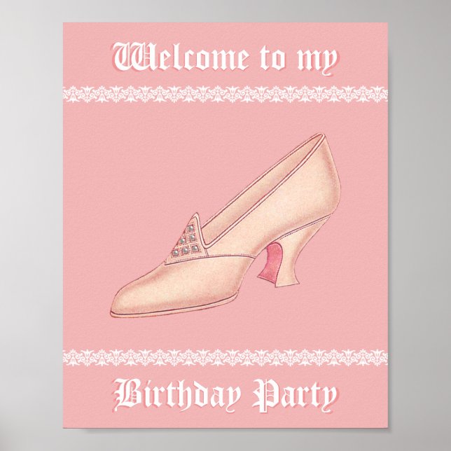 Poster Chaussure princesse rose (Devant)