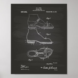 Poster Chaussure Roofer 1911 Brevet Art Chalkboard