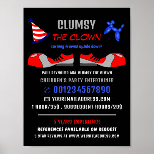 Poster Chaussures Clown, Entertainer pour enfants, Public