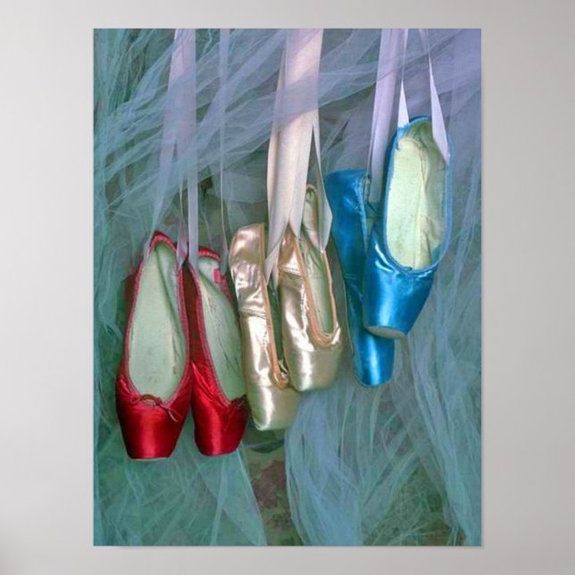 Poster Chaussures de Ballet colorées (Devant)