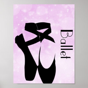 Poster Chaussures de Ballet Noir En Pointe