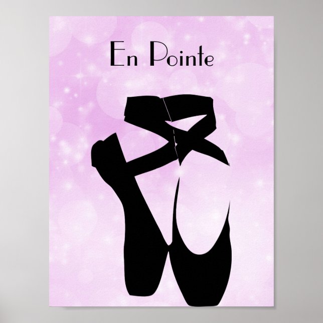 Poster Chaussures de Ballet Noir En Pointe (Devant)