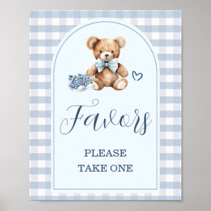 Poster Chaussures de Bébé Ours Favors de Baby Shower à Ca