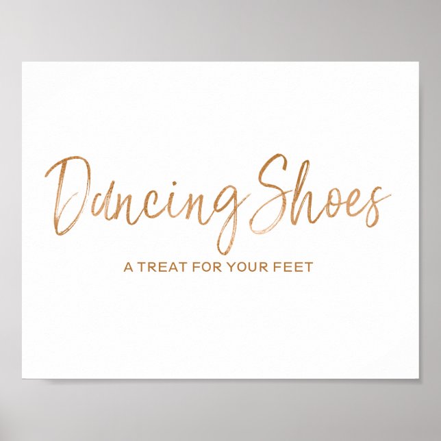 Poster Chaussures de danse 8x10 Rose élégant Mariage or (Devant)