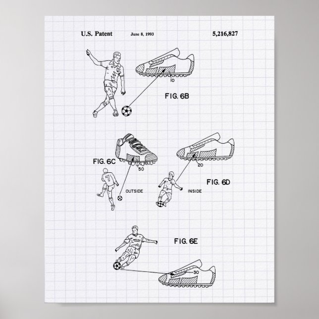 Poster Chaussures de soccer 1993 Art Brevet - Poivre Line (Devant)