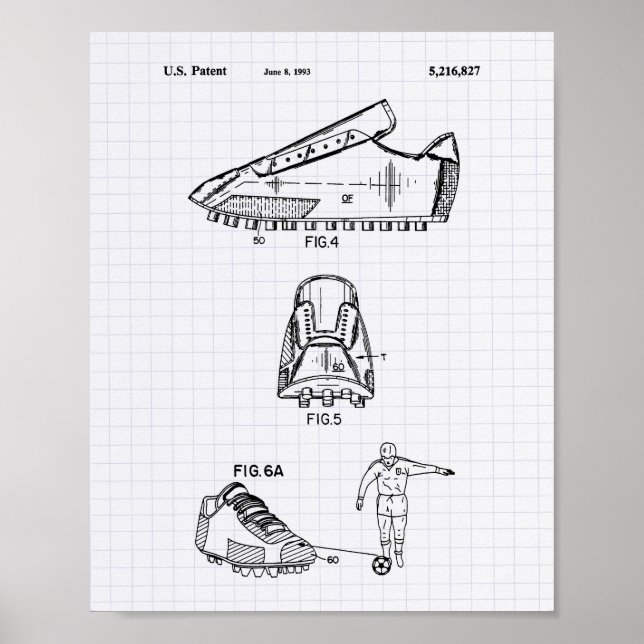 Poster Chaussures de soccer 1993 Art Brevet - Poivre Line (Devant)