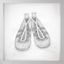 Chaussures de soccer vintages en noir et blanc