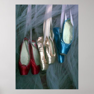 Poster Chaussures de talon de ballet en trois couleurs