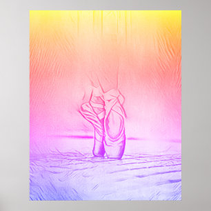 Poster Chaussures en Ballet Rose Simple et Élégant Arc-en