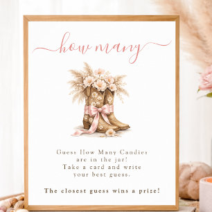 Poster Chaussures Florales Bohème Fille Baby Shower Devin